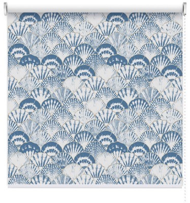 Houseart Μοτίβο με μπλε κοχύλια, Line Art, Ρολοκουρτίνες, 100 x 100 εκ.